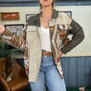 Patchwork aztec jacket